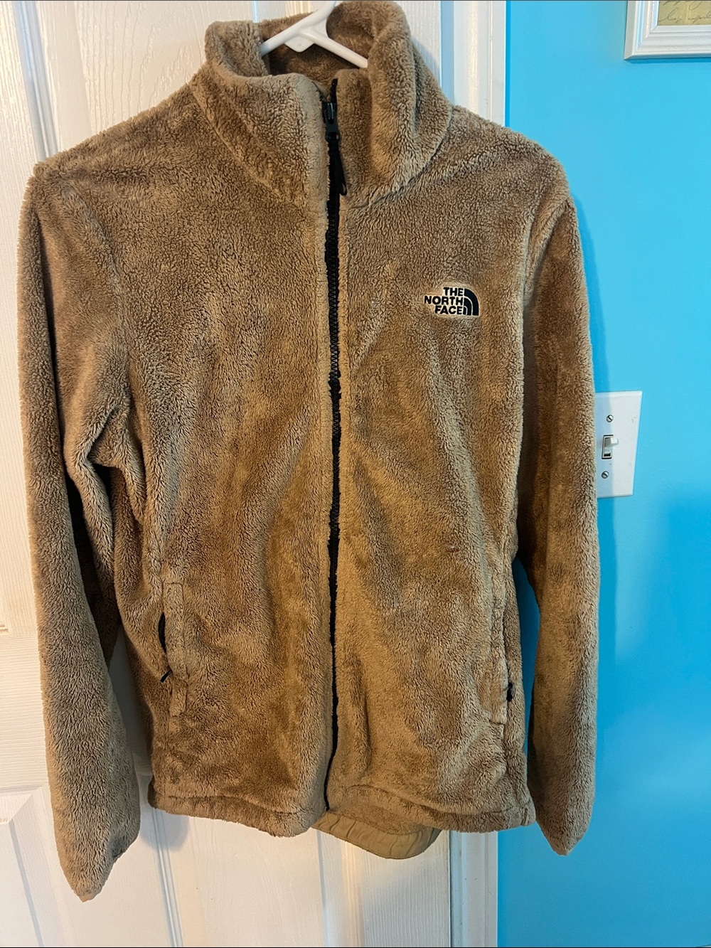 The North Face Taupe/Brown Teddy Fleece Full-Zip Jacket